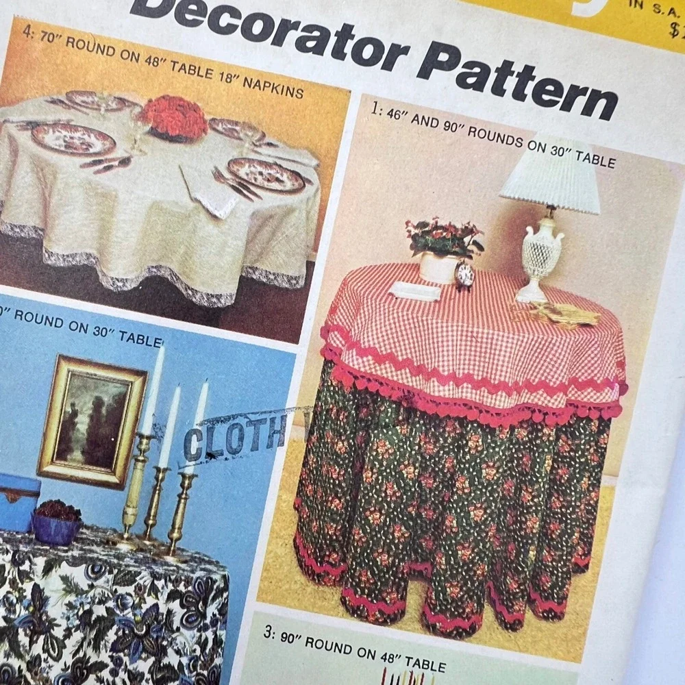Simplicity 5474 Round Tablecloth and Napkins Sewing Pattern Vintage 1973‎ Uncut